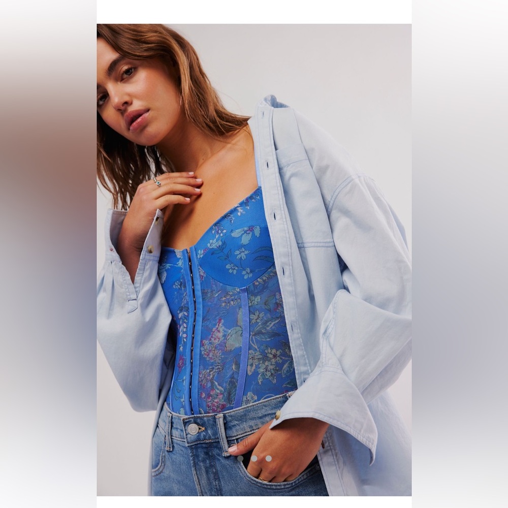 NWOT free people intimately night rhythm printed bodysuit - Picture 1 of 7